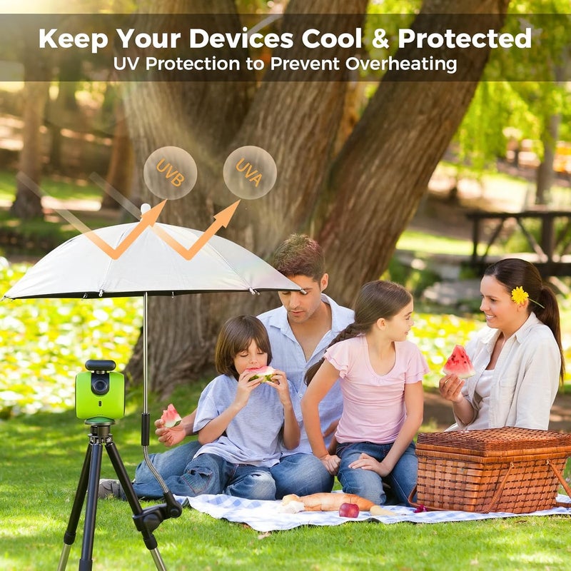 Lconvicely Camera Umbrella Compatible with Xbotgo Chameleon T4 & T1 Tripods – 50cm UV Protection, 180° Rotatable Design Photography Umbrella, Sunshield for Gimbal and Phone - Image 4